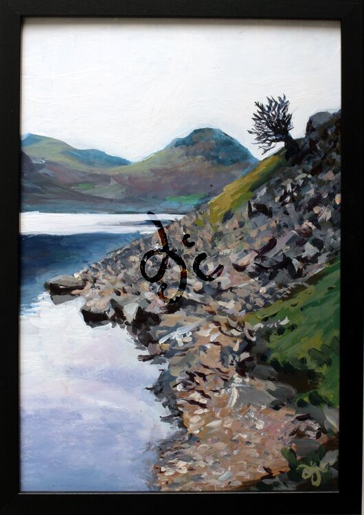 painting of lake district landscape in acrylics
