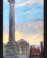 painting of a greys monument, Newcastle in acrylics