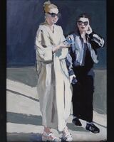 painting of two young women in acrylics