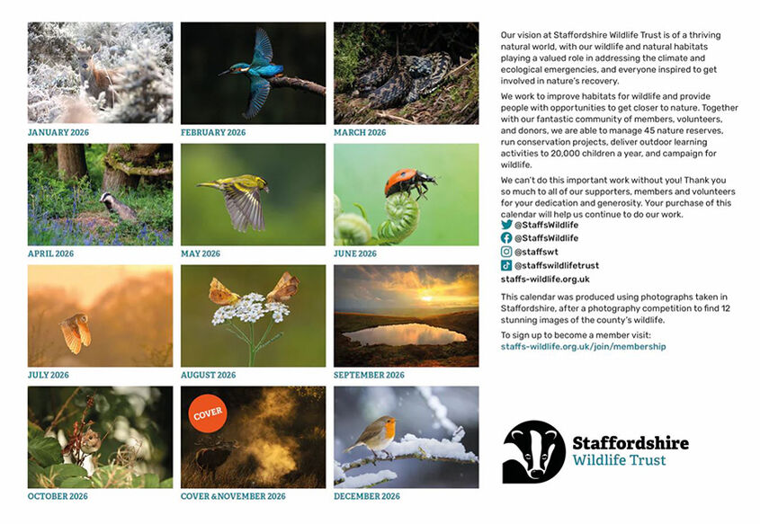 Staffordshire Wildlife Trust Calendar 2026