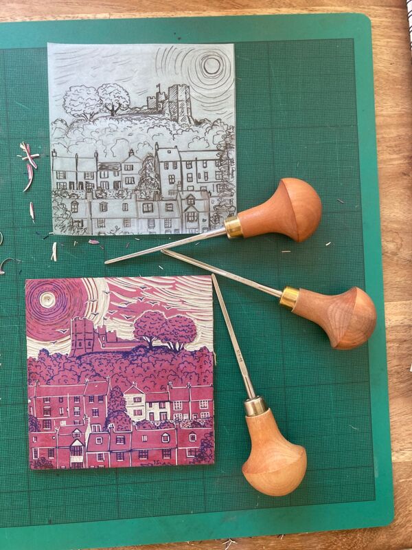 Carving Lewes Castle