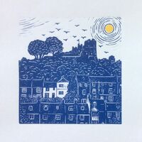 Lewes Castle linocut print