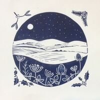Winter in Sussex linocut print Daria Arta