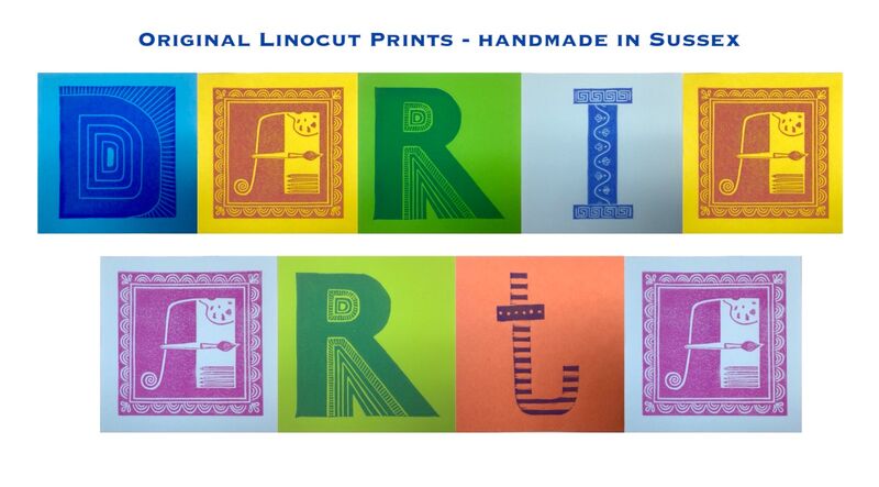 Daria Arta linocut letters alphabet print