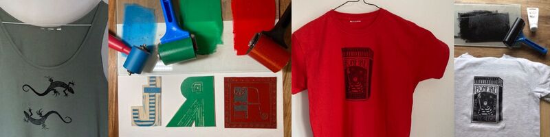 Block printing on T-shirt