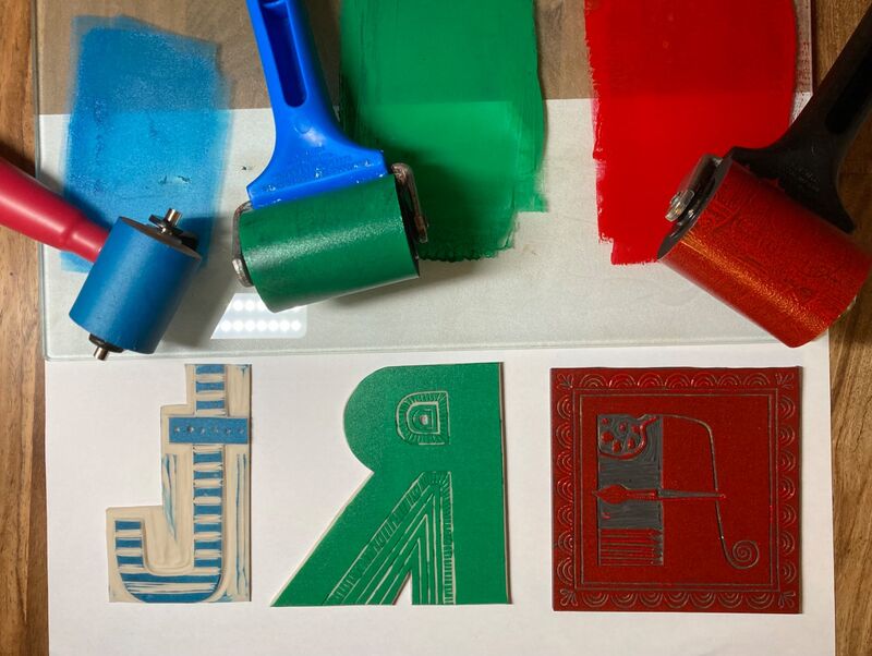 Block printing on fabric