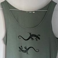 Block printed T-shirt lizards Daria Arta