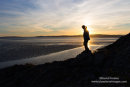 02M-2974 Walking Along the Silverdale Coast at Sunset, Morecambe Bay, Lancashire
