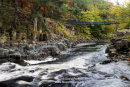 02M-9169 Wynch Bridge and the River Tees in Autumn Upper Teesdale County Durham England UK