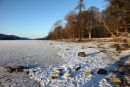 03D-0259 A Snowy and Frozen Derwent Water and the View North Borrowdale Lake District Cumbria.