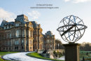 03M-1057 Early Morning Light Illuminating the Bowes Museum on a Frosty Winter Morning, Barnard Castle County Durham UK
