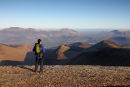 04D-2325 Hill Walker Looking Towards the Mountain of Causey Pike and the View NE Towards Skiddaw and Blencathra from the Summit of Crag Hill Lake District Cumbria UK