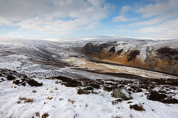 04D-3047 The River Tees and Falcon Clints Viewed from Man Gate on Cronkley Fell in Winter Upper Teesdale County Durham