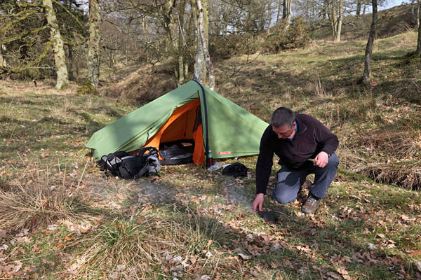 04D-4479 Walker Wild Camping in a Woodland Using the Vango Force Ten Helium 100 Tent UK