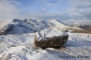 05D-9684 Winter Snow on Crinkle Crags and Bow Fell Viewed from Pike of Blisco Lake District Cumbria England UK
