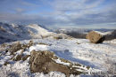 05D-9704 Winter Snow on Crinkle Crags and Bowfell Viewed from Pike of Blisco Lake District Cumbria England UK