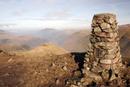 06-2266 The Summit Cairn of Red Screes and the View North over Middle Dodd and Brothers Water. Lake District, Cumbria