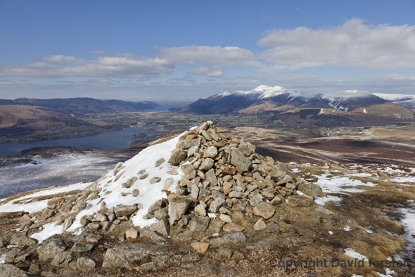 06D-3560 The View North from Bleaberry Fell Over Derwent Water Towards Bassenthwaite Lake and Skiddaw Lake District Cumbria UK