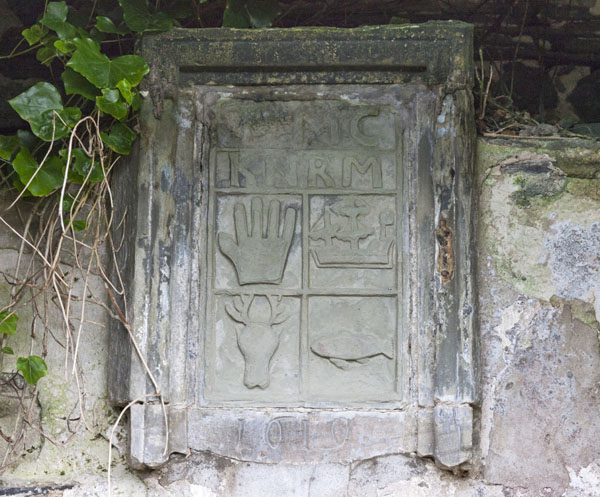 06D-7025a Heraldic Symbols Balnakeil Church Near Durness Scotland UK