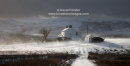 06D-8056 Snow Blowing Around Birk Rigg Farm with Cronkley Fell in the Background Forest in Teesdale, County Durham UK