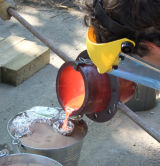 Pouring the bronze