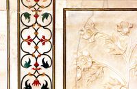 Semi-precious stones inlaid into the walls of the Taj Mahal