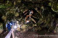 Tunnels formed from Lava tubes, resulting from ancient volcanic activity on Santa Cruz Island. The longest tunnel is 2Km long.