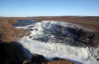 The magnificent Gullfoss (Golden Falls) waterfall, created where the river Hvítá tumbles and plunges into a gorge some 32 m deep. (1)