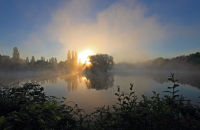Mist rising off the lake (2)