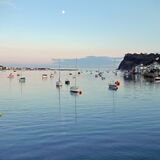 Moonrise Shaldon and Back Beach, Teignmouth.