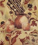Still life with pot and pomegranates