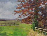 Hunt crossing fields near Great Smeaton