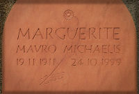 Memorial in red sandstone