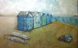 Old boats and beach huts