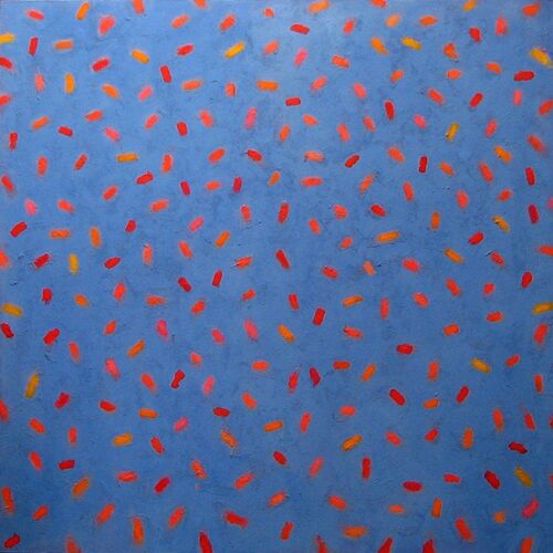 'Circulation on Blue' 120x120cm Acrylic on canvas 2007