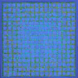'Grid 1 Green on Blue' 40x40cm acrylic on canvas 2014