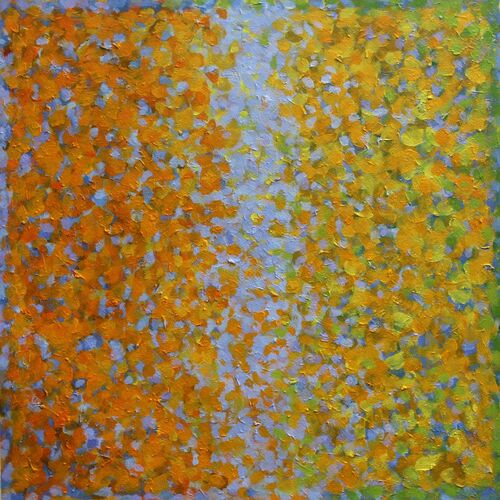 'Meeting Halfway 10' 48x48cm acrylic on paper 2025