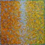 'Meeting Halfway 10' 48x48cm acrylic on paper 2025