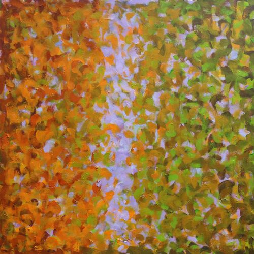 'Meeting Halfway 11' 48x48cm acrylic on paper 2025