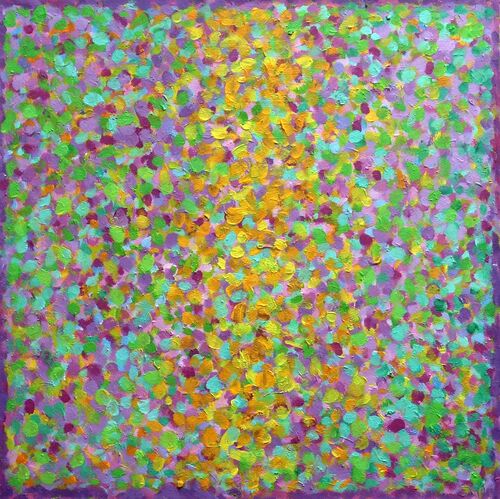 'Meeting Halfway 13' 48x48cm acrylic on paper 2025