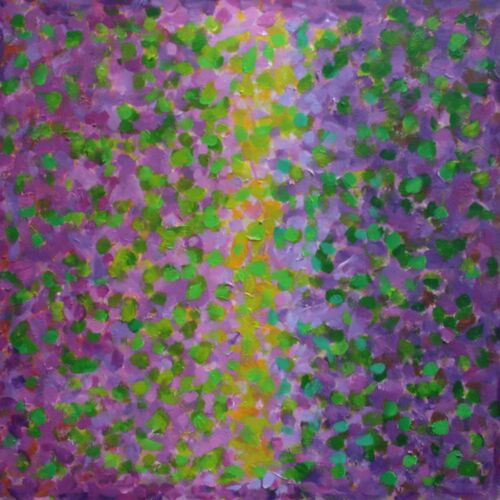 'Meeting Half Way 14' 48x48cm acrylic on paper 2025