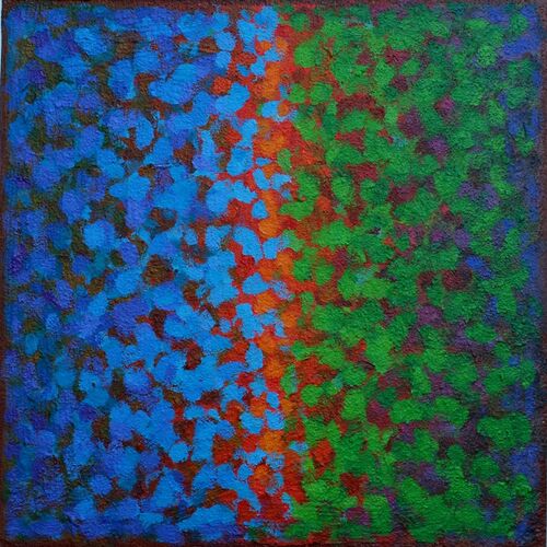 'Meeting Halfway 6' 35x35cm acrylic on board 2025