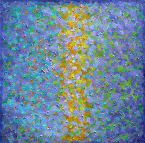 'Meeting Half Way 8'  48x48cm acrylic on paper 2025