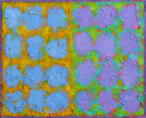 'Two Dozen 2' 30x24cm acrylic on board 2024 (Private Collection)