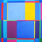 'Blue Intersections' 45x45cm acrylic on canvas 2002