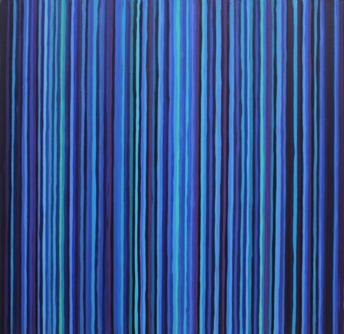 Blue Lines 2 60x60cm Acrylic on canvas 2005