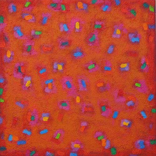 On Orange Red 1' 30x30cm acrylic on canvas 2011 (Private Collection)