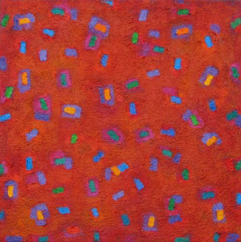 'On Orange Red 2' 30x30cm acrylic on canvas 2011