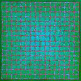 'Grid 7 - Red on Green' 45x45cm acrylic on canvas 2013