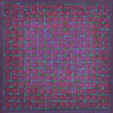 'Grid 6 - Green & Blue on Red Violet' 45x45cm acrylic 2015 (Private Collection)